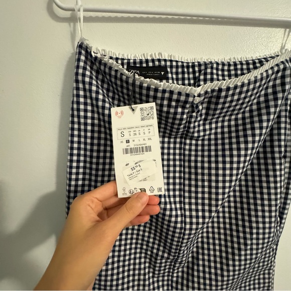 Zara Gingham Midi Skirt S - Picture 12 of 13